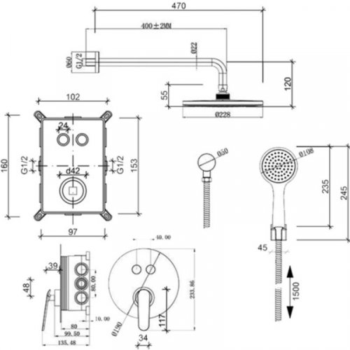 Душевая система Q-tap Inspai-Varius CRM V20940102 (QTINSVARV20940102)