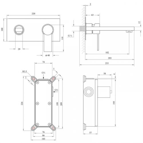 Смеситель скрытого монтажа Q-tap Form CRM 001B (QTFORMCRM001B)