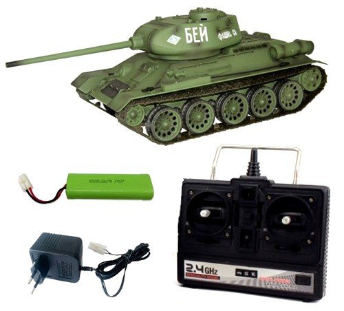 Танк на радиоуправлении 1:16 Heng Long T-34 с пневмопушкой и и/к боем (Upgrade)