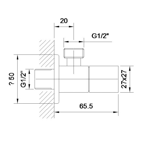 Угловой вентиль четверть оборота G1/2-G1/2 Imprese Grafiky ZMK041807001