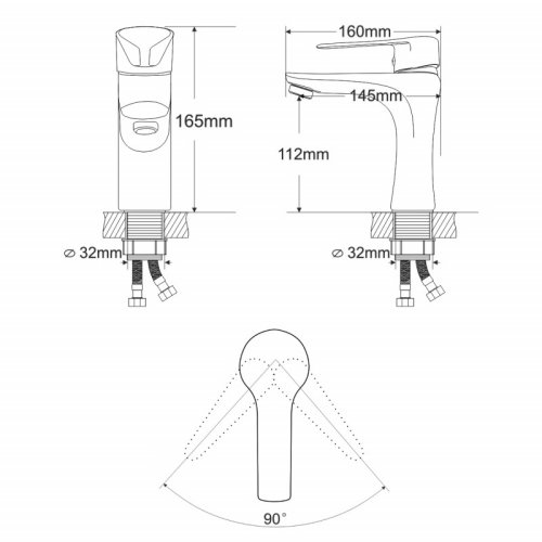 Змішувач для умивальника Rozzy Jenori Tulip RBZ081-1