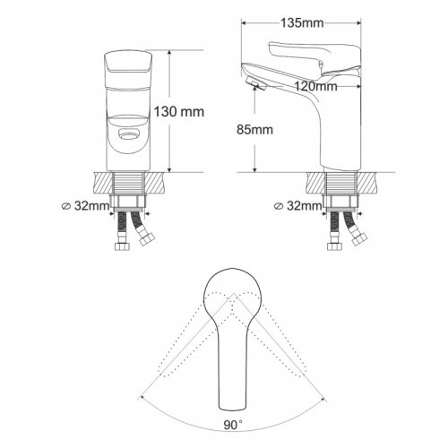 Смеситель для умывальника Rozzy Jenori Velum RBZ082-1