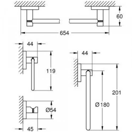Набор аксессуаров 4в1 Grohe Essentials 40823001