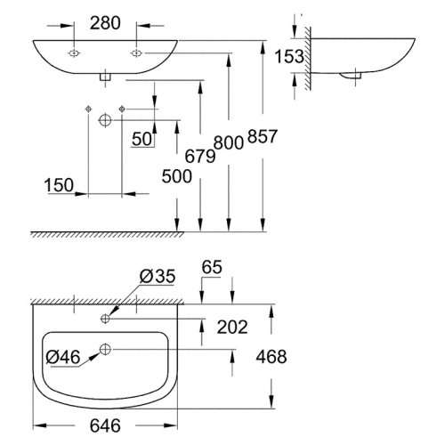 Умывальник Grohe Bau Ceramic 65 39420000