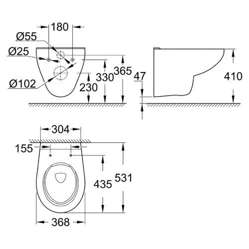Подвесной унитаз Grohe Bau Ceramic 39427000