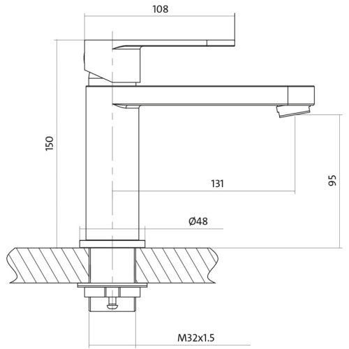 Смеситель для умывальника Cersanit Elio 112501