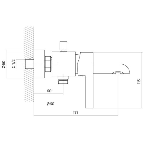 Смеситель для ванной Cersanit Luvio 112702