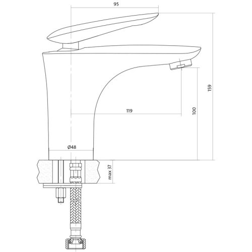 Смеситель для умывальника Cersanit Mayo 112801