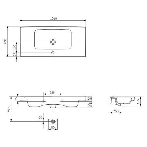 Умывальник Cersanit Crea 100 178713