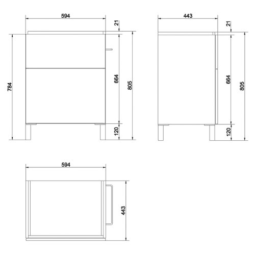 Тумба под умывальник Cersanit Smart 60 970370