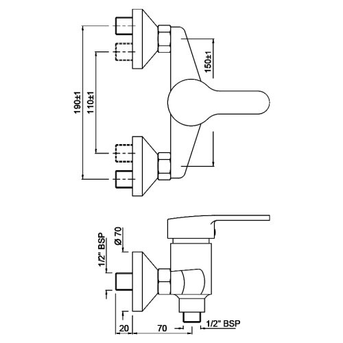 Смеситель для душа Jaquar Opal Prime OPP-CHR-15149PM