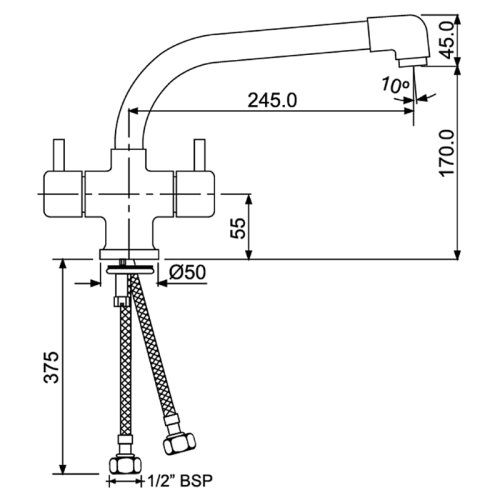 Смеситель для кухни Jaquar Florentine FLR-CHR-5319NB