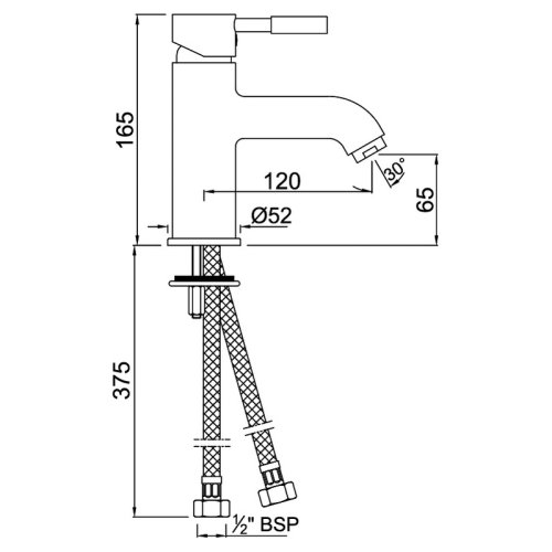 Смеситель для умывальника Jaquar Solo SOL-CHR-6001B