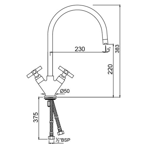 Смеситель для кухни Jaquar Solo SOL-CHR-6319B
