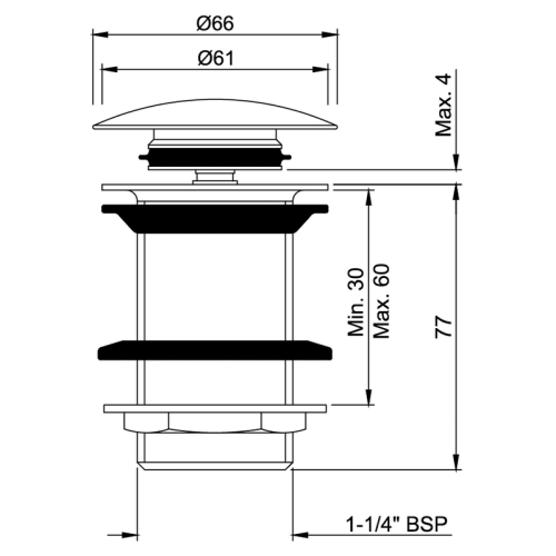 Донный клапан Jaquar ALD-WHM-727