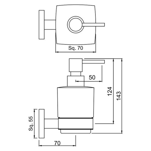 Дозатор жидкого мыла Jaquar Kubix Prime AKP-CHR-35735P
