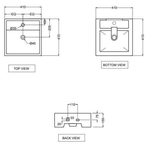 Умывальник Jaquar Continental 41 CNS-WHT-905