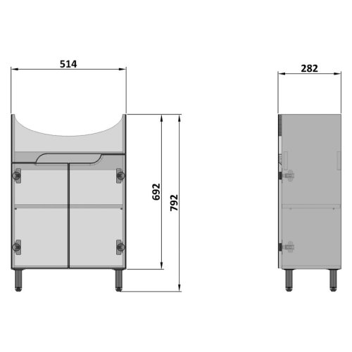 Тумба под умывальник Nautilus Prime 55 74506