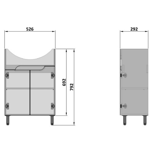 Тумба под умывальник Nautilus Prime 60 74502