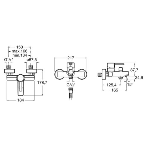 Смеситель для ванной Roca Targa A5A0260C00