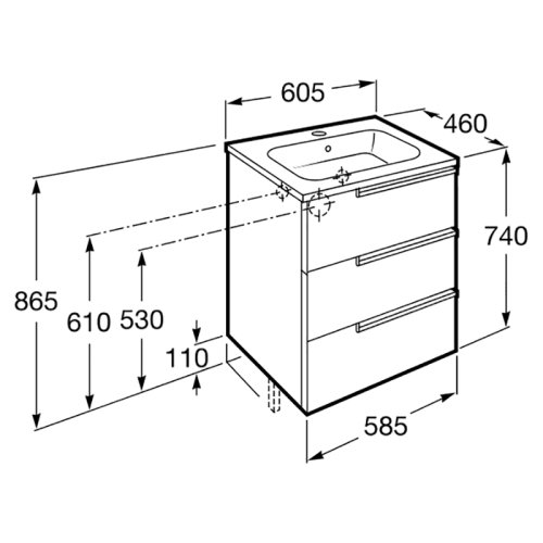 Тумба з умивальником Roca Victoria New 60 A855839806