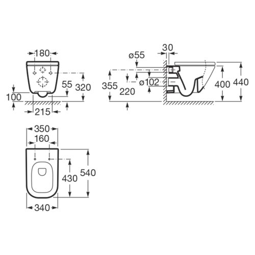 Подвесной унитаз Roca Gap A34H478000