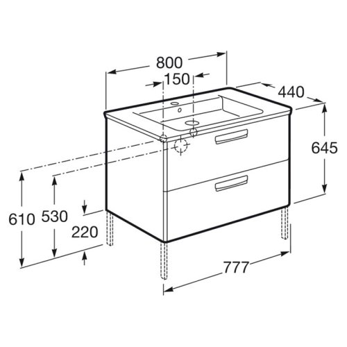 Тумба с умывальником Roca Gap 80 A855998150