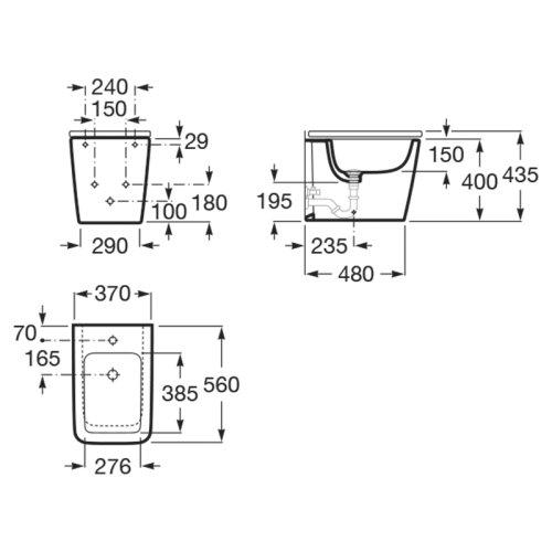 Биде Roca Inspira Square A357537000
