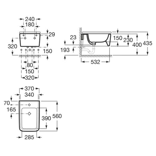 Биде Roca Inspira Square A357535000