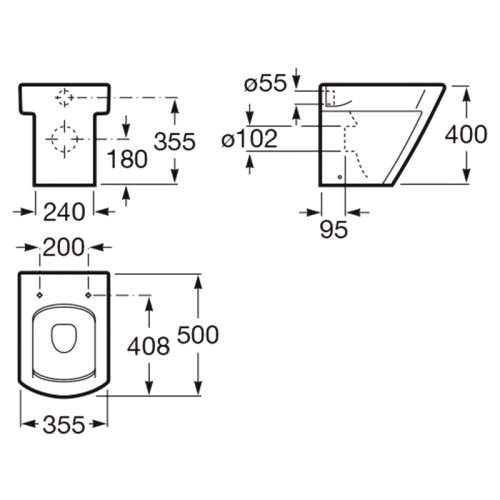 Чаша унитаза Roca Hall A342628000