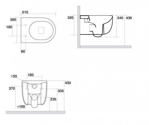 Подвесной унитаз AXA Glomp NORIM 201001