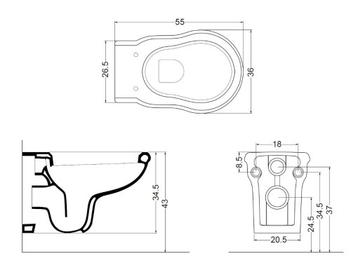 Подвесной унитаз AXA Contea 606001