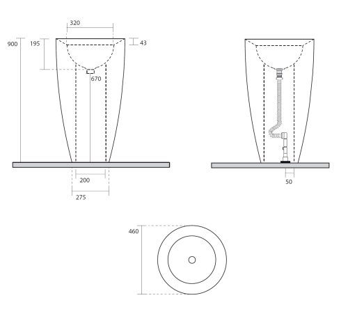 Умывальник AXA DP Kracklite 8340001K