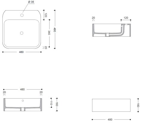 Умывальник AXA Cosa 48x48 8610201