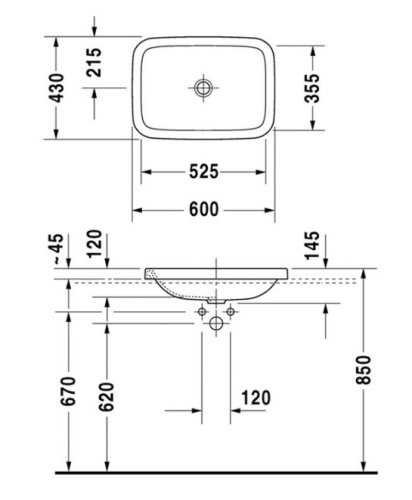Умывальник Duravit DuraStyle 372600000