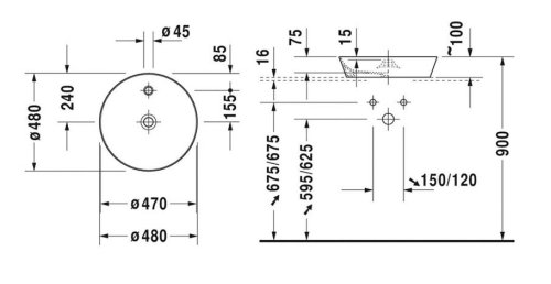 Умывальник Duravit Cape Cod 2328480000