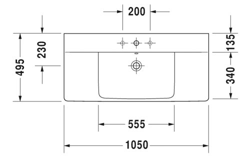 Умывальник Duravit P3 Comforts 2332100000