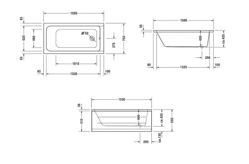 Ванна Duravit D-Code 150x75 700095000000000