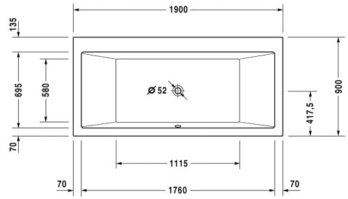 Ванна Duravit Vero 190x90 700136000000000