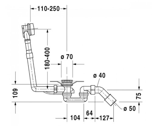 Слив-перелив Duravit 790285000001000