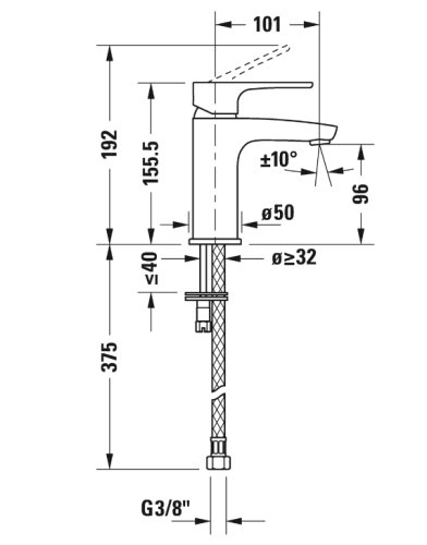 Змішувач для умивальника Duravit B.1 B11010002010