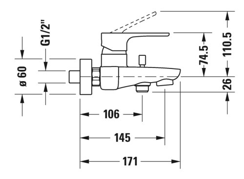 Смеситель для ванной Duravit B.1 B15230000010