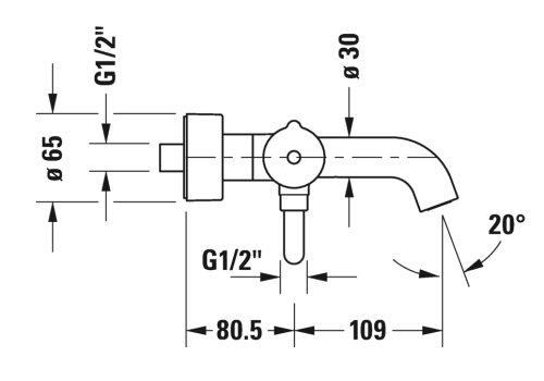 Смеситель для ванной Duravit C.1 C15230000010