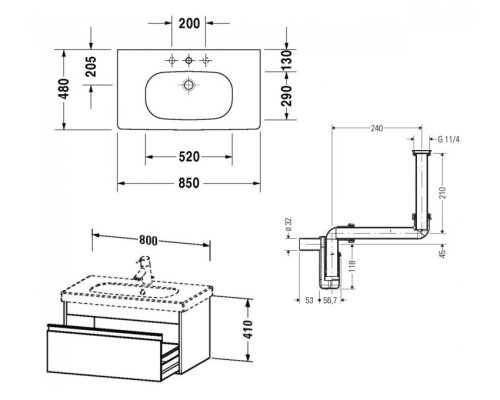 Тумба з умивальником Duravit Ketho KT006302222