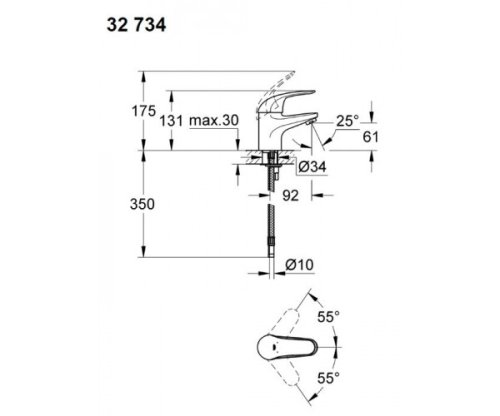 Умивальник Grohe Bau ceramic 60 см зі змішувачем Grohe Euroeco 39421000 + 32734000