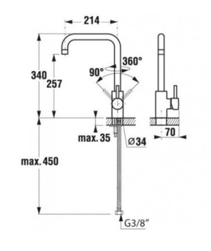 Смеситель для кухни Jika Mio H3517110042001