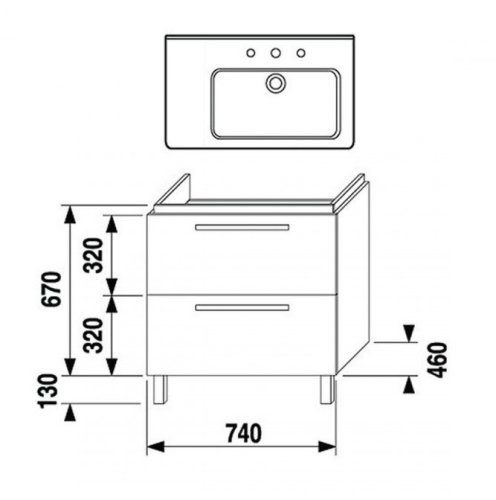 Тумба під умивальник Jika Cubito 75 H4501181725001