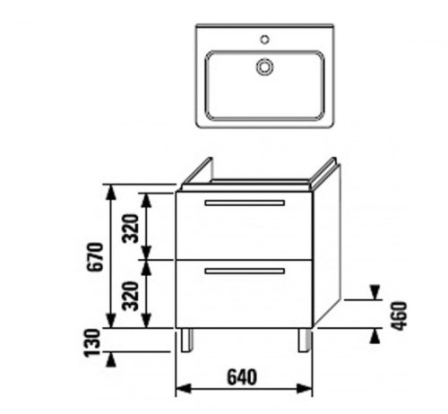 Тумба под умывальник Jika Cubito 65 H4501291725001