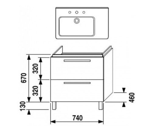 Тумба под умывальник Jika Cubito 75 H4502081725001