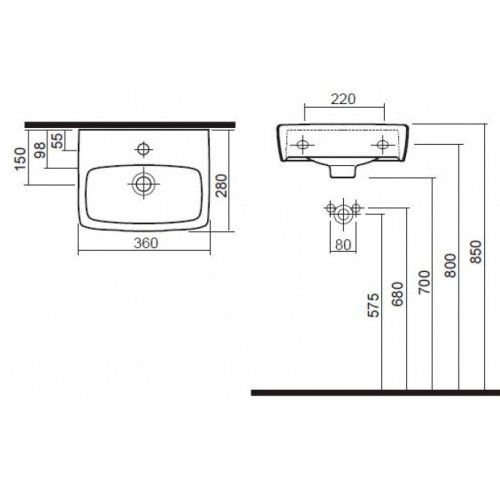 Умывальник KOLO Nova Pro 36 M32137000